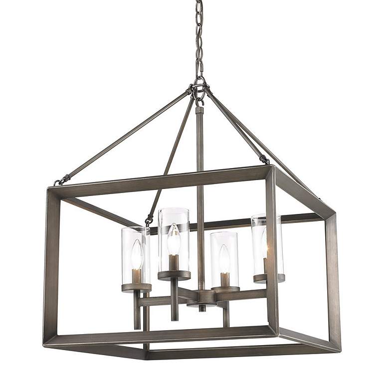 Image 5 Smyth 21" Wide Gunmetal Bronze Cage Chandelier more views