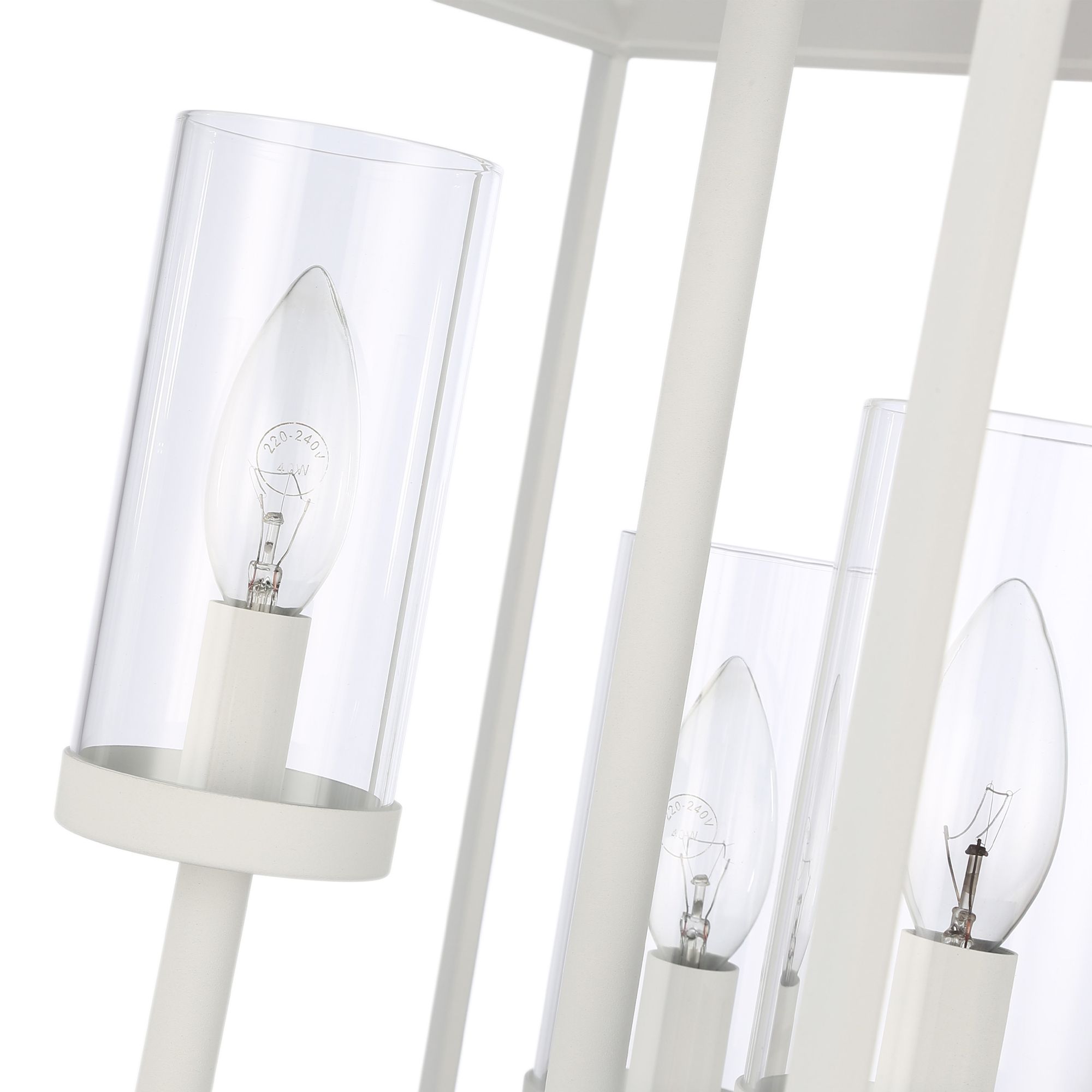 Smyth 3-Light Pendant in Natural White with Clear Glass