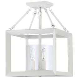 Smyth 3-Light Semi-Flush in Natural White with Clear Glass