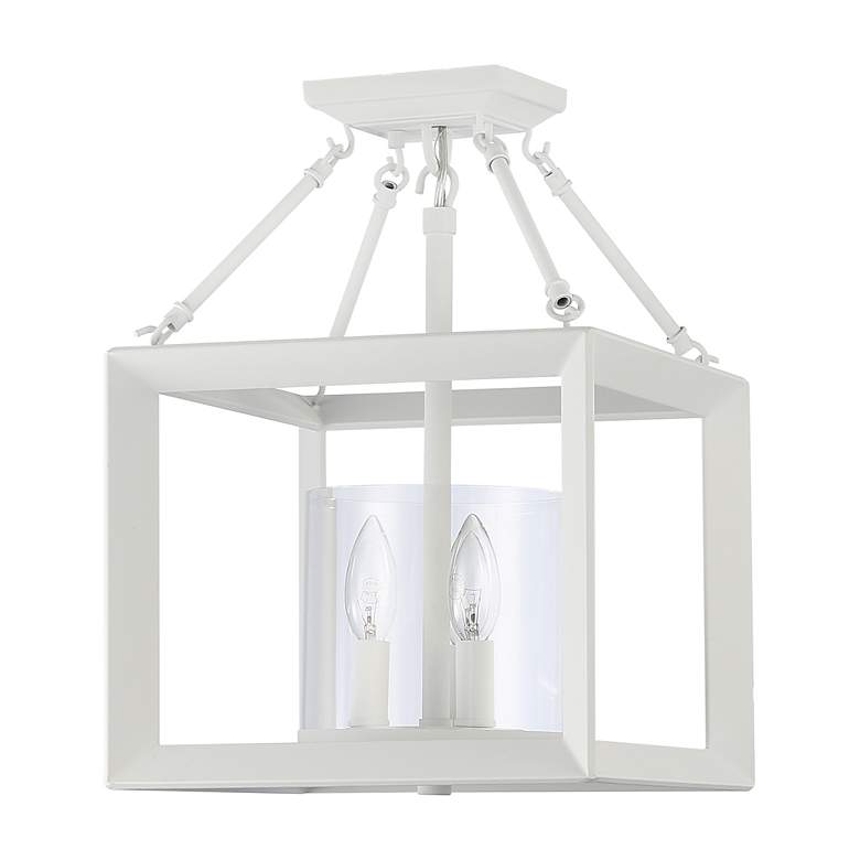 Image 2 Smyth 3-Light Semi-Flush in Natural White with Clear Glass more views
