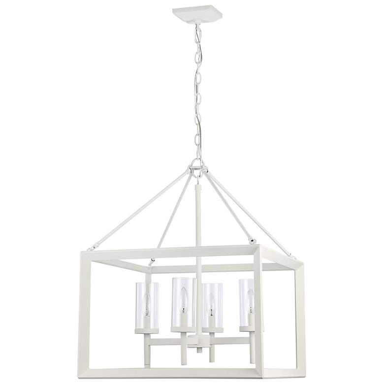 Image 1 Smyth 4-Light Chandelier in Natural White with Clear Glass