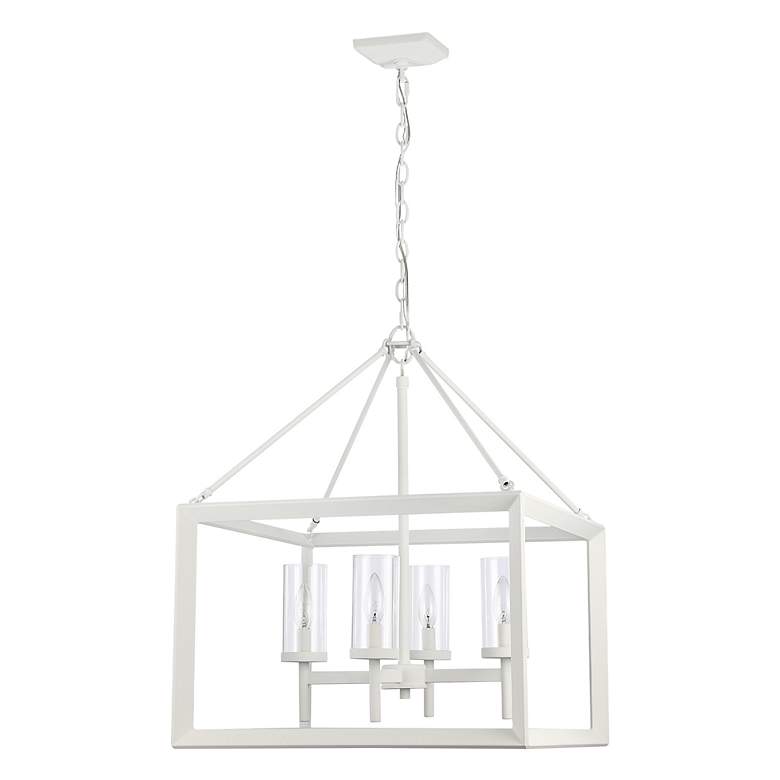 Image 2 Smyth 4-Light Chandelier in Natural White with Clear Glass more views