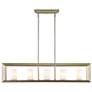 Smyth 41" Wide 5-Light Linear Pendant in White Gold with Opal