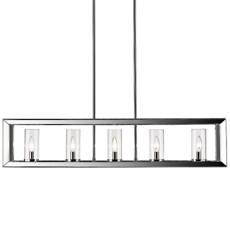 Image 1 Smyth 41 inch Wide Chrome 5-Light Kitchen Island Light Pendant