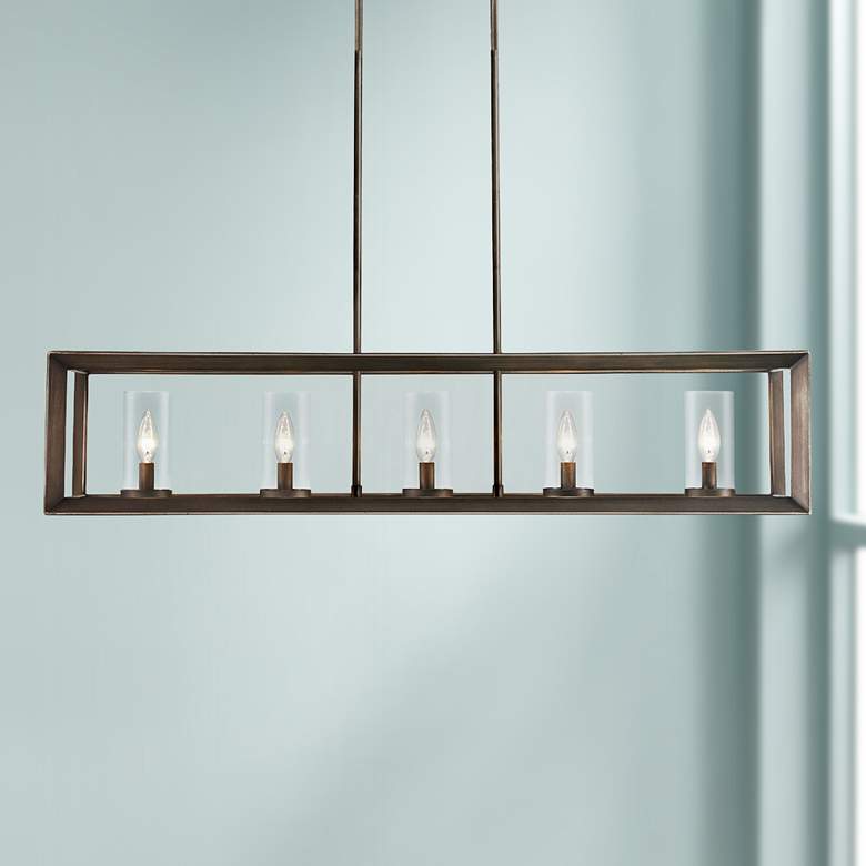 Image 1 Smyth 41 inch Wide Gunmetal Bronze Cage Chandelier