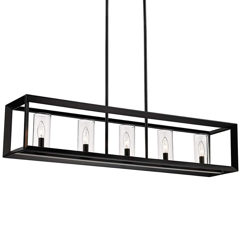 Image 2 Smyth 41" Wide Matte Black 5-Light Linear Pendant