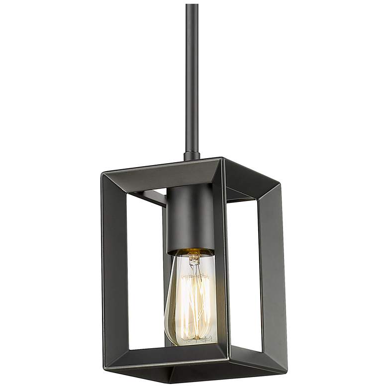 Image 1 Smyth 5" Wide Matte Black Lantern Mini Pendant