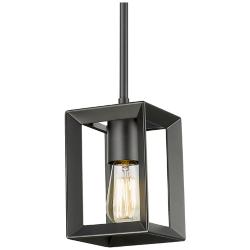 Smyth 5" Wide Matte Black Lantern Mini Pendant