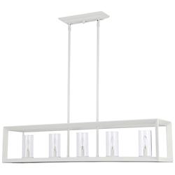 Smyth 5-Light Linear Pendant in Natural White with Clear Glass