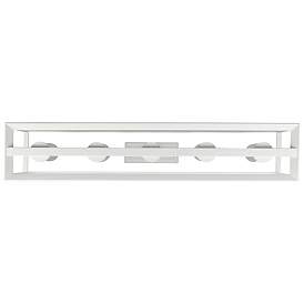 Image5 of Smyth 5-Light Linear Pendant in Natural White with Clear Glass more views
