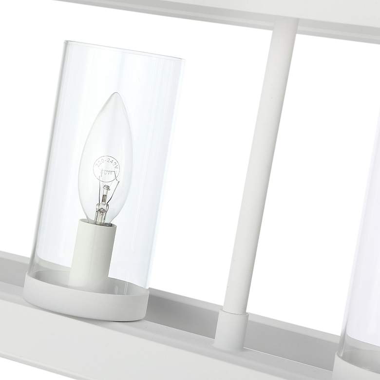 Image 7 Smyth 5-Light Linear Pendant in Natural White with Clear Glass more views