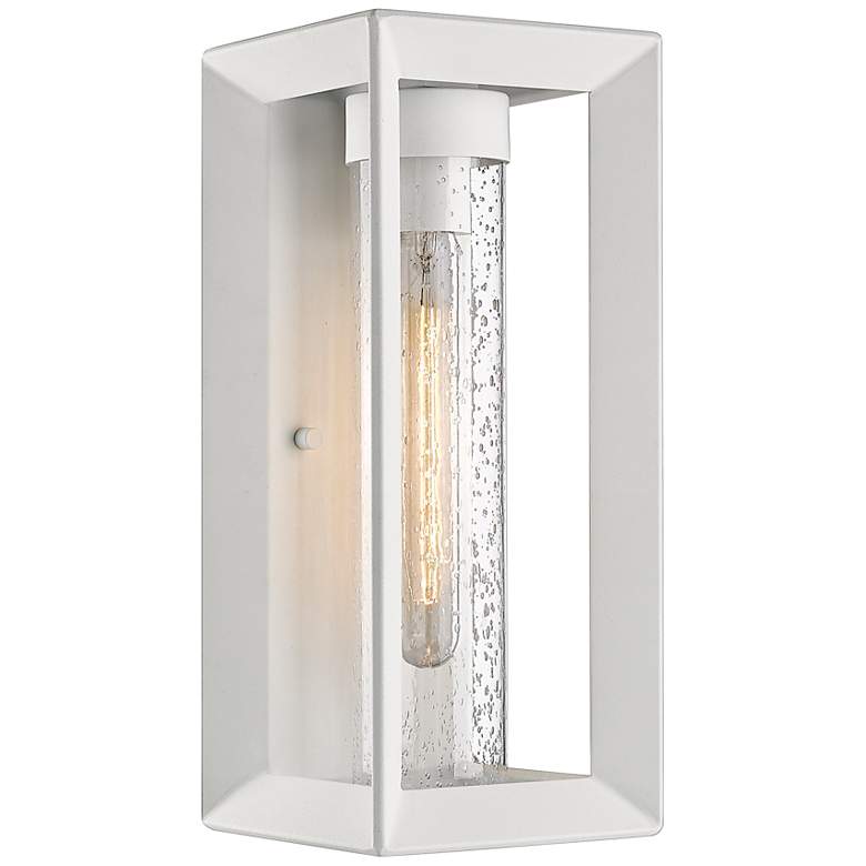 Image 3 Smyth 6" Wide Outdoor Wall Light in Natural White with Seeded Glass