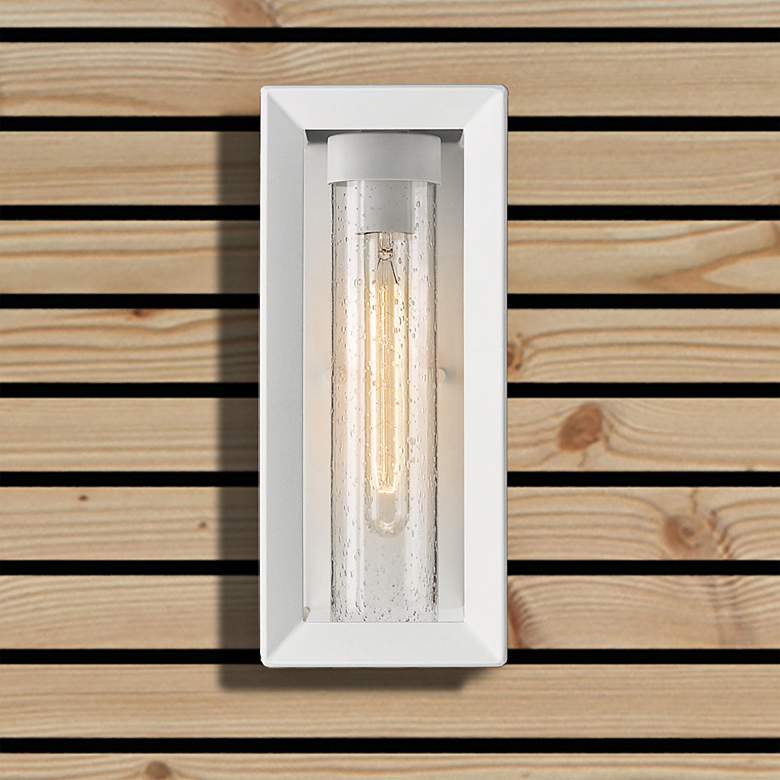 Image 2 Smyth 6" Wide Outdoor Wall Light in Natural White with Seeded Glass