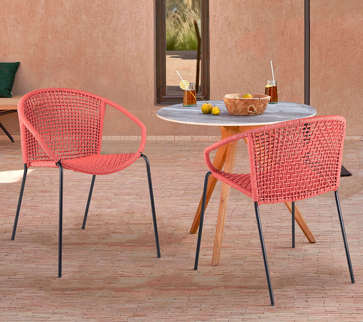 Red stackable 2024 outdoor chairs