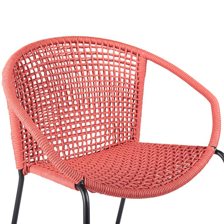 Image 3 Snack Brick Red Rope Outdoor Dining Chairs Set of 2 more views