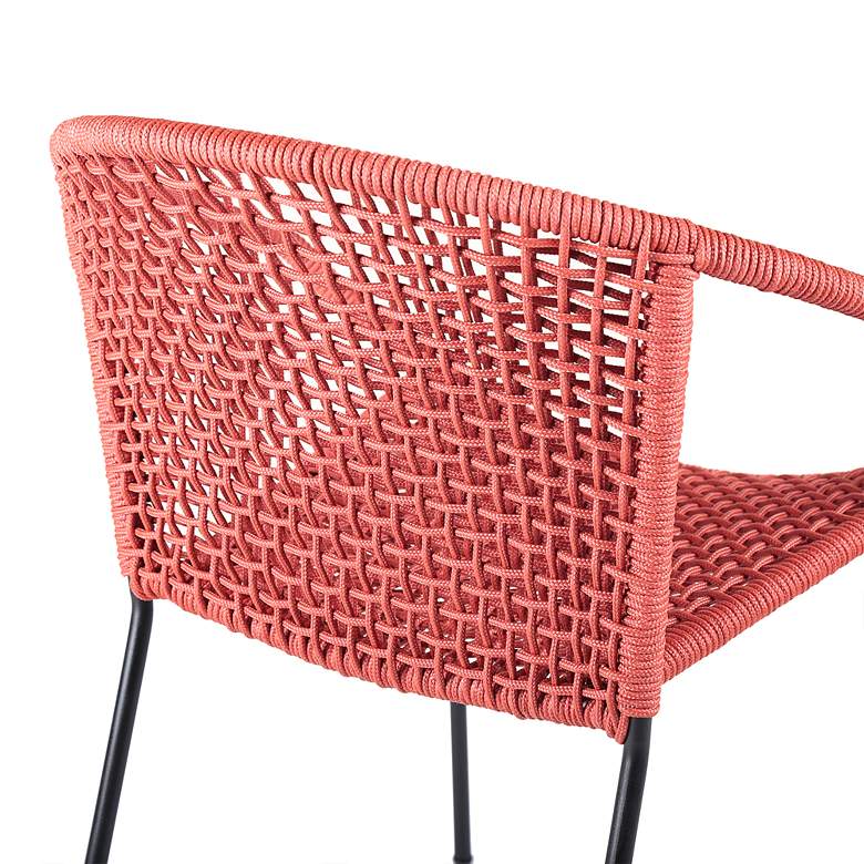 Image 4 Snack Brick Red Rope Outdoor Dining Chairs Set of 2 more views