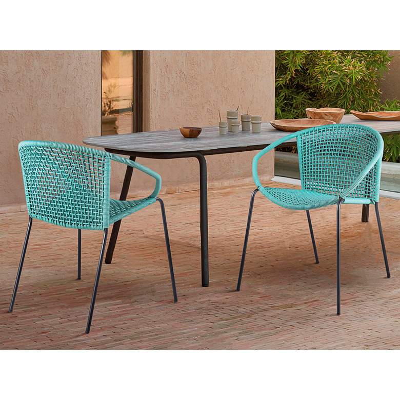 Image 1 Snack Wasabi Rope Outdoor Dining Chairs Set of 2