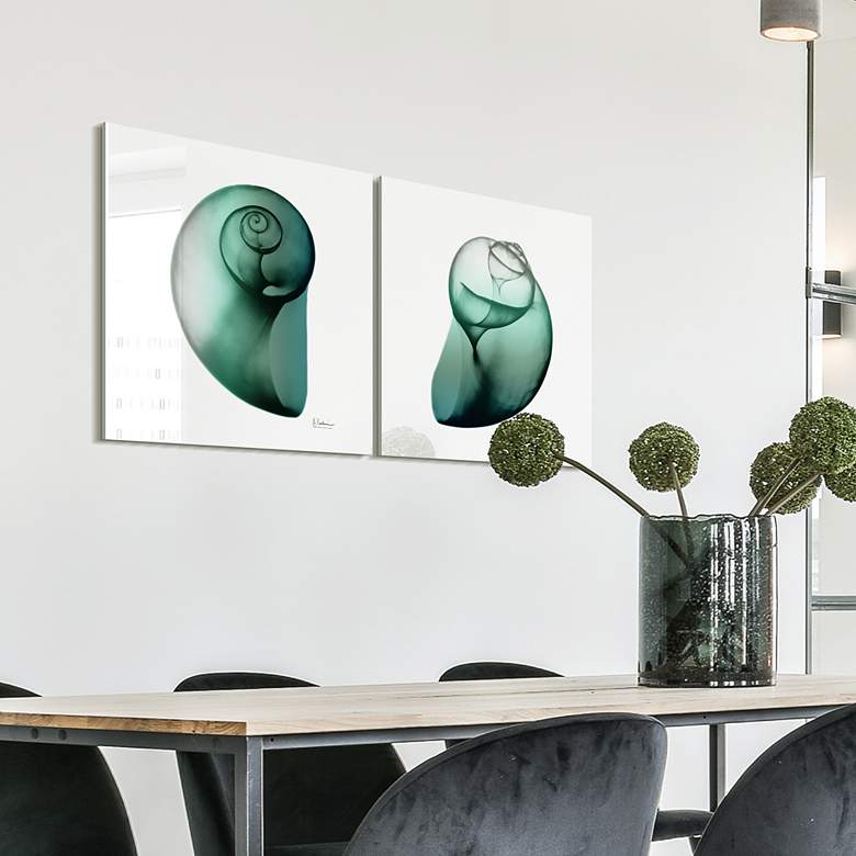 Image 7 Snail 48" Wide Free Floating 2-Piece Glass Wall Art more views