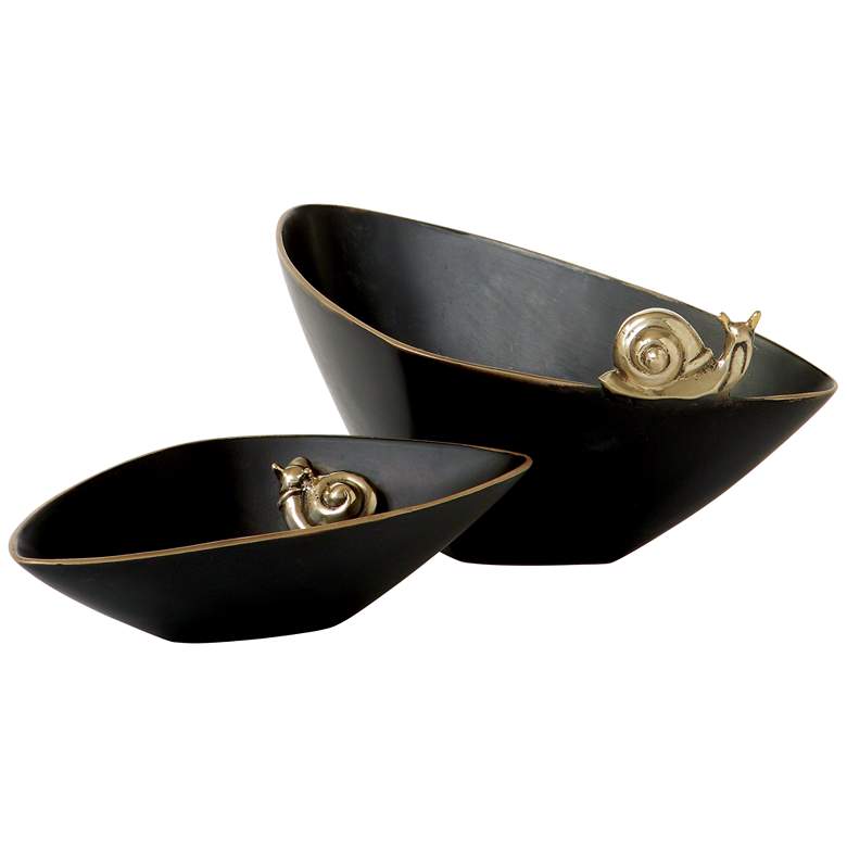 Image 1 Snail 8 3/4" Wide Modern Decorative Bowls - Set of 2