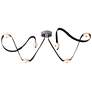 SNAPS 58" Wide Medium Black Leather Accented Sterling LED Pendant