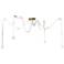 SNAPS 86.5" Wide Large White Leather Accented Modern Brass LED Pendant
