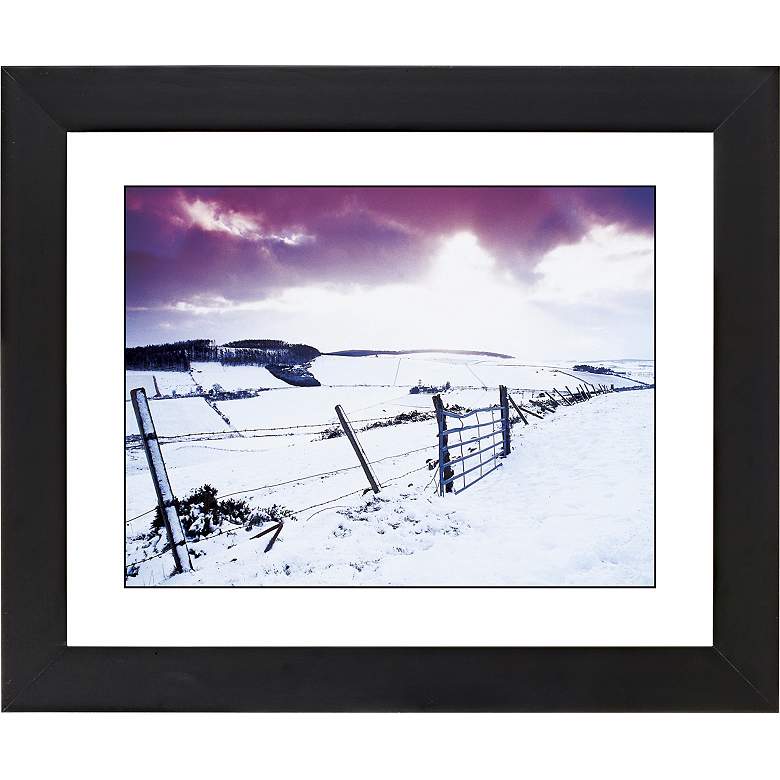 Image 1 Snow Fence Black Frame Giclee 23 1/4 inch Wide Wall Art