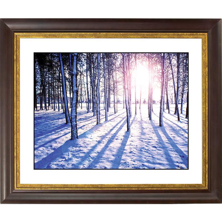 Image 1 Snow Field Gold Bronze Frame Giclee 20 inch Wide Wall Art
