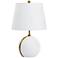 Snow Moon Globe Brass Stripe White Plaster Accent Table Lamp