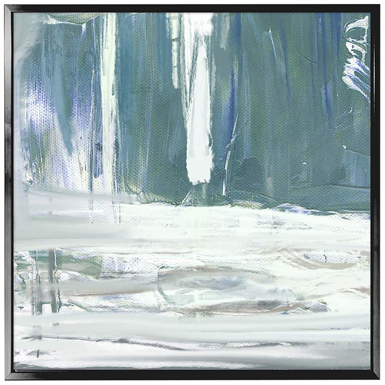 Image 1 Snow On The Water 37 3/4 inch Square Framed Canvas Wall Art