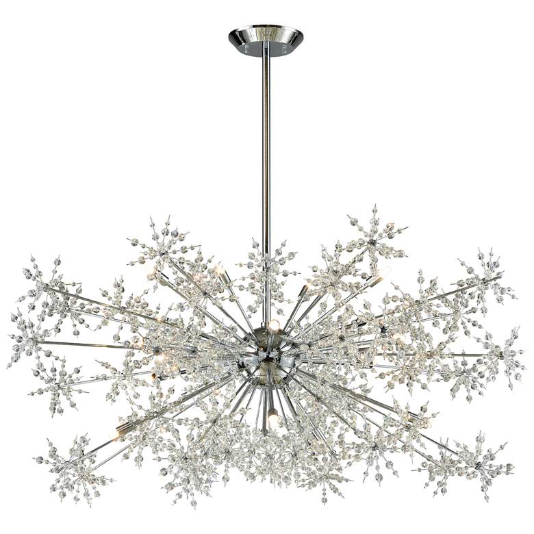 Image 1 Snowburst 48 inch Wide 20-Light Chandelier - Polished Chrome