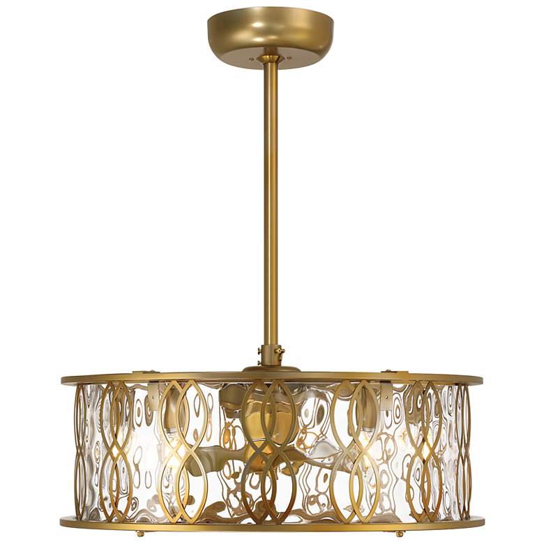 Image 2 Snowden 5-Light LED Fan D'Lier in Burnished Brass