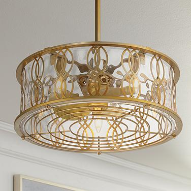 Snowden 5-Light LED Fan D'Lier in Burnished Brass