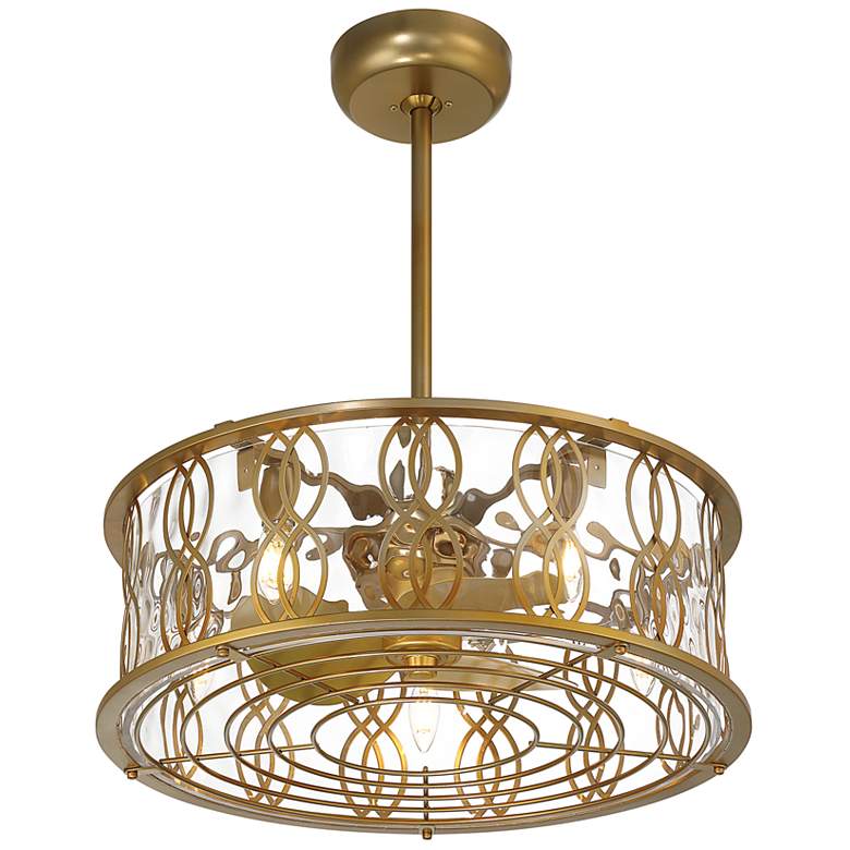 Image 4 Snowden 5-Light LED Fan D'Lier in Burnished Brass more views