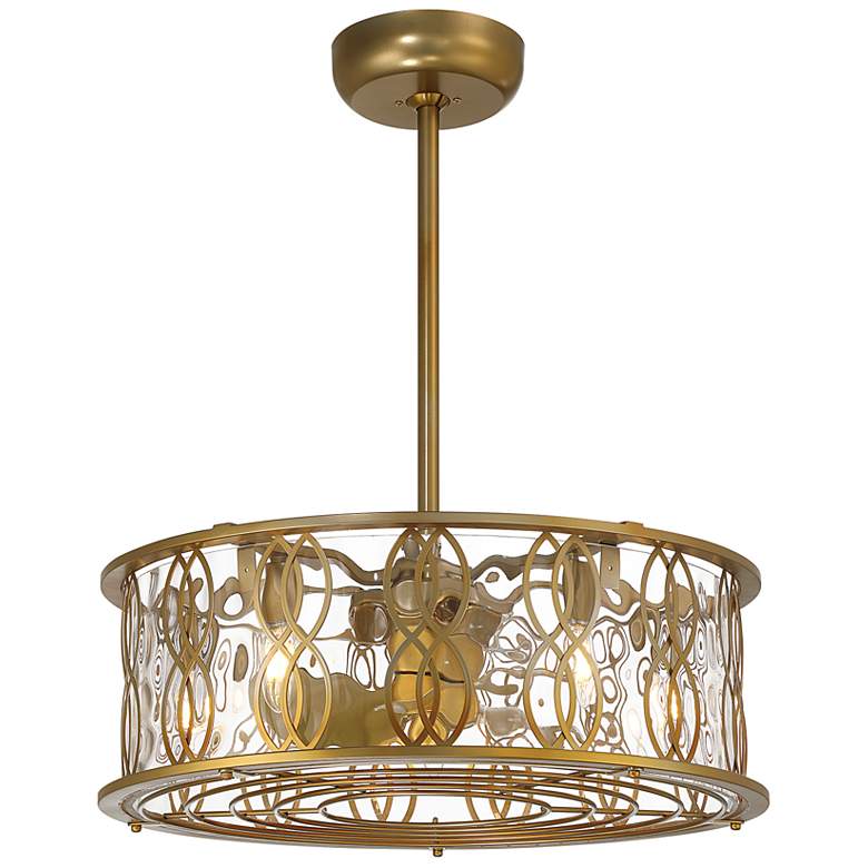 Image 5 Snowden 5-Light LED Fan D'Lier in Burnished Brass more views