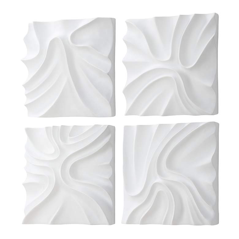 Image 4 Snowdrift White 15 1/4" Square 4-Piece Wall Decor Set more views
