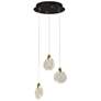1_Snowflake 11 3/4"W Black Brass LED Multi-Light Mini Pendant