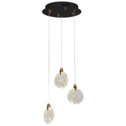 Snowflake 11 3/4"W Black Brass LED Multi-Light Mini Pendant