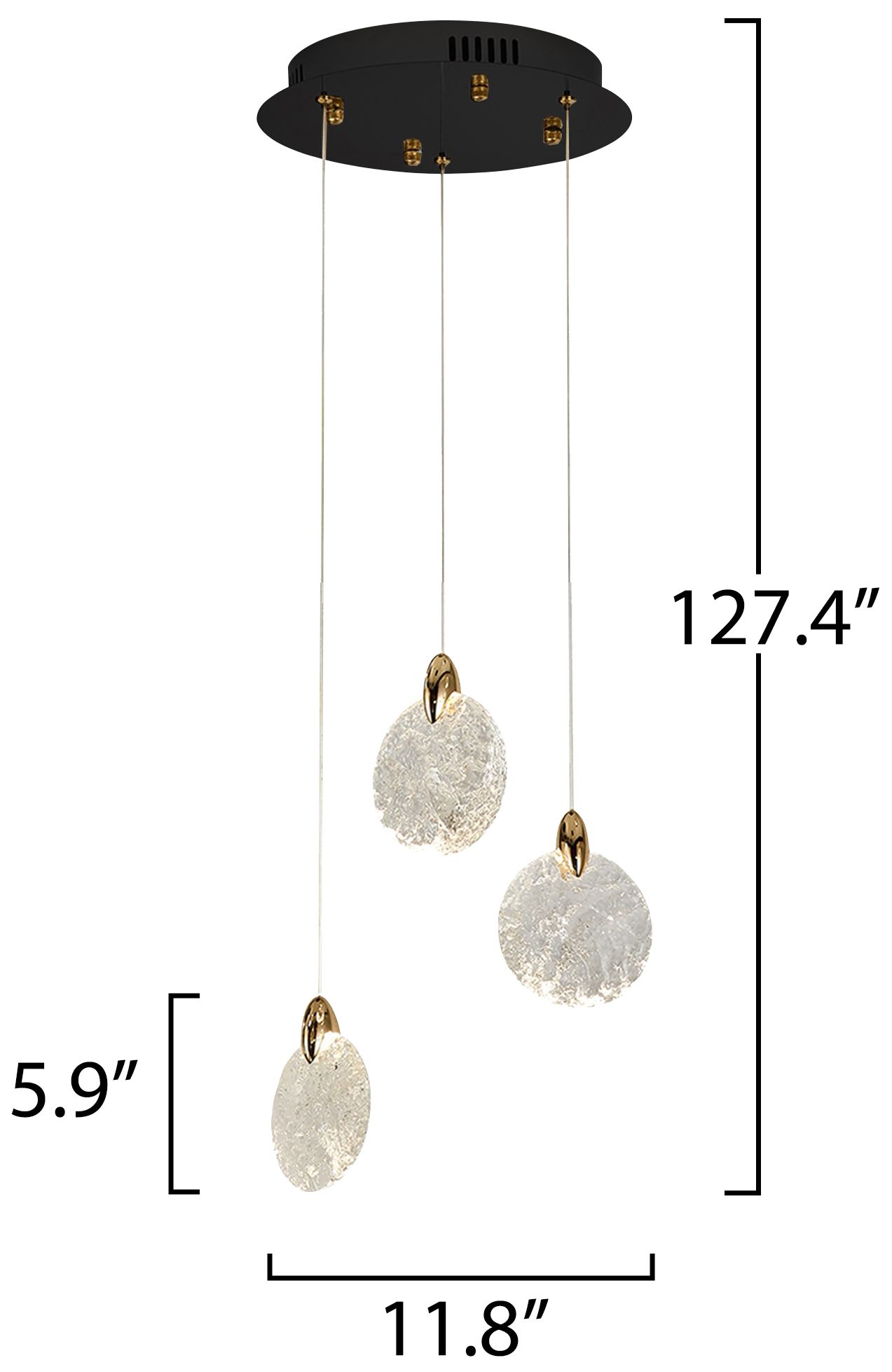 Image 3 Snowflake 11 3/4"W Black Brass LED Multi-Light Mini Pendant more views