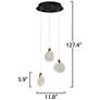 3_Snowflake 11 3/4"W Black Brass LED Multi-Light Mini Pendant more views