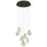 1_Snowflake 15 3/4" Wide Black Brass LED Multi-Light Pendant