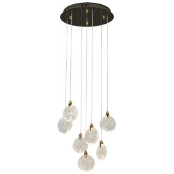 Snowflake 15 3/4" Wide Black Brass LED Multi-Light Pendant