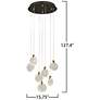 3_Snowflake 15 3/4" Wide Black Brass LED Multi-Light Pendant more views