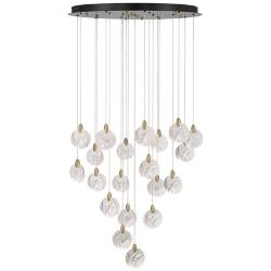 Snowflake 31 1/2" Wide Black Brass LED Multi-Light Pendant