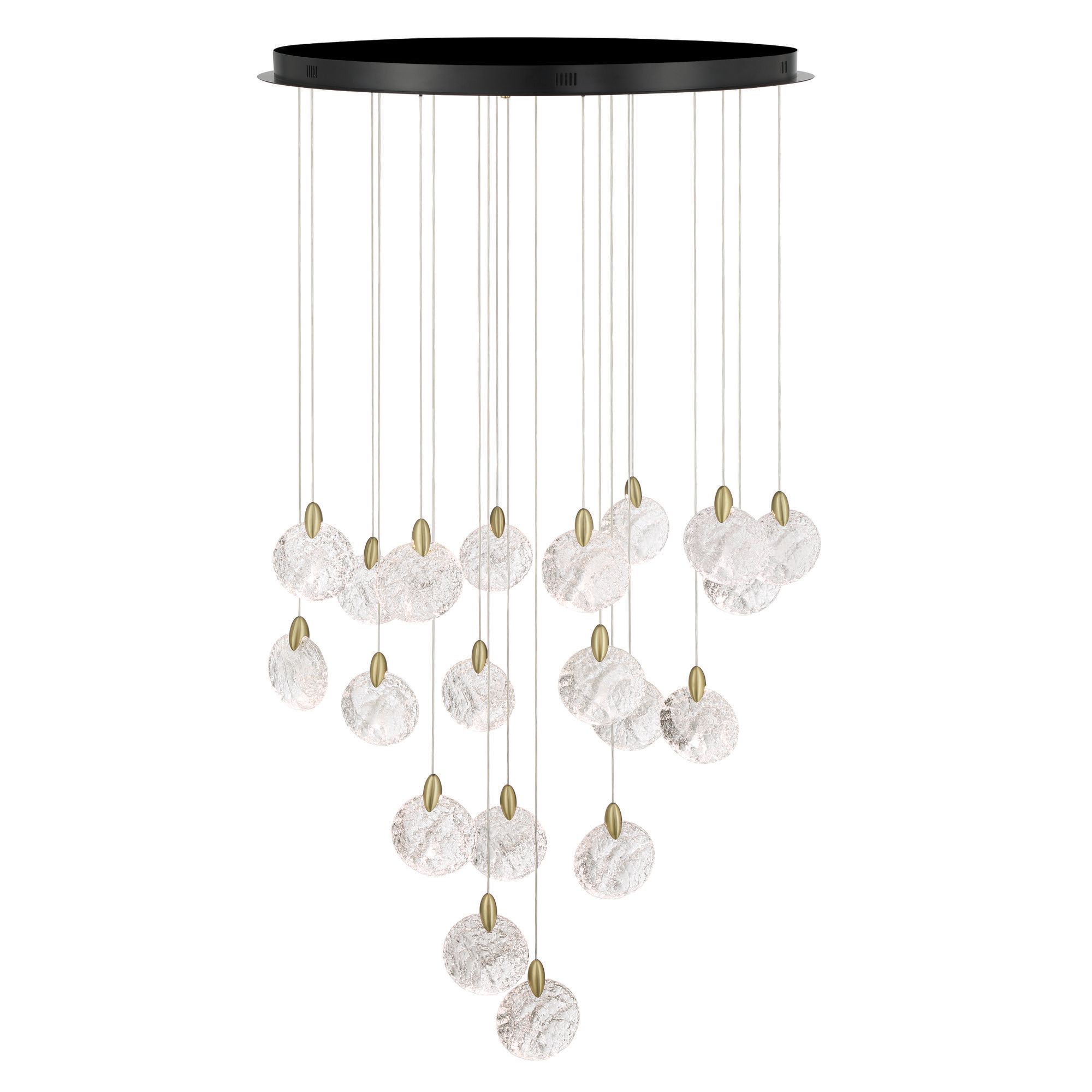 Image 4 Snowflake 31 1/2" Wide Black Brass LED Multi-Light Pendant more views