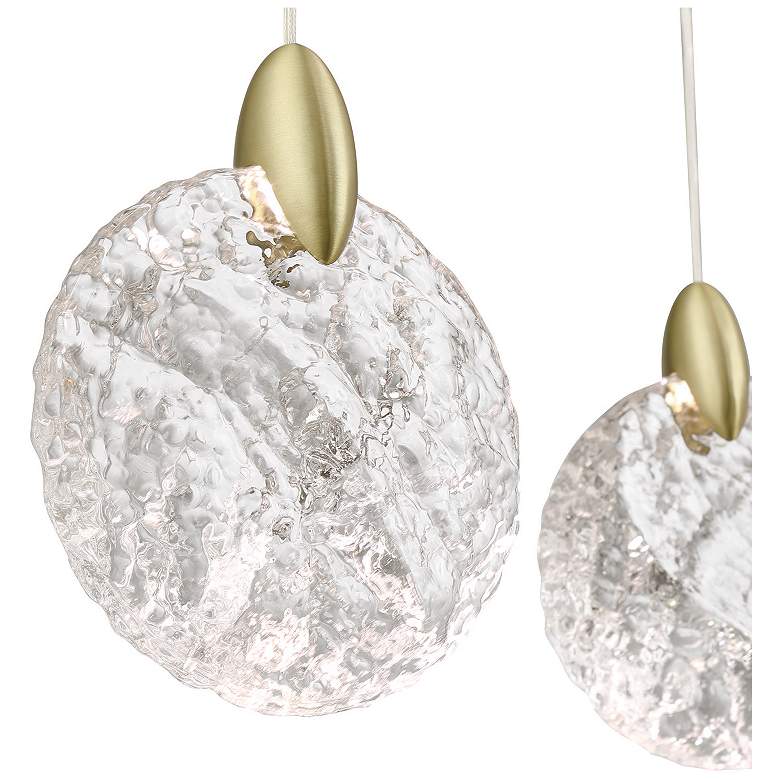 Image 5 Snowflake 40"W 13-Light Black Brass Island Light w/ Rock-style Cut Shade more views