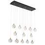 1_Snowflake 40"W Black Brass Multi-Light LED Island Pendant