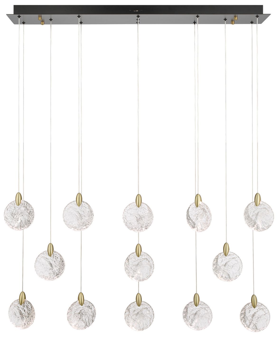 Image 2 Snowflake 40"W Black Brass Multi-Light LED Island Pendant more views