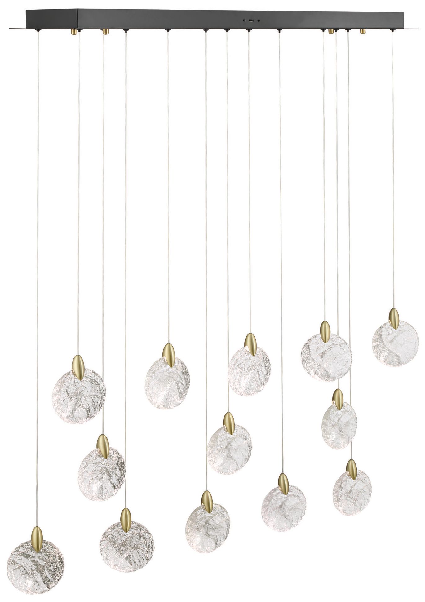 Image 3 Snowflake 40"W Black Brass Multi-Light LED Island Pendant more views