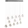 3_Snowflake 40"W Black Brass Multi-Light LED Island Pendant more views