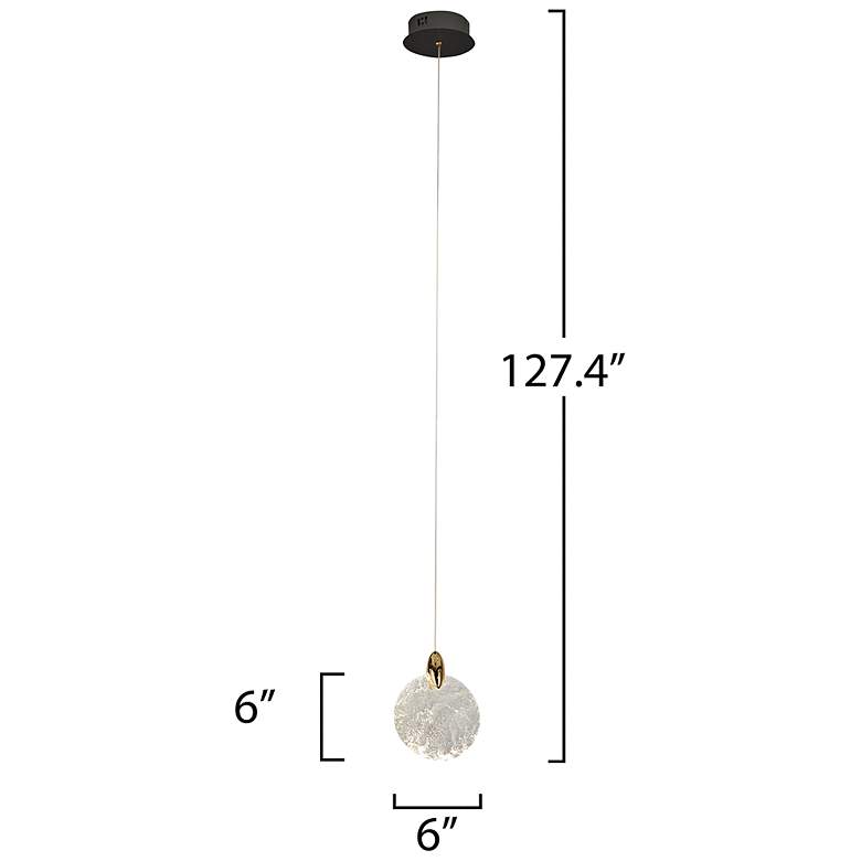 Image 3 Snowflake 5.9"W Matte Black, Satin Brass Pendant w/ Rock-style Cut Shade more views